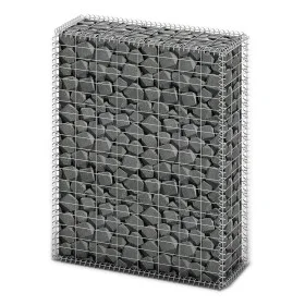 Galvanized wire gabion wall basket 100x80x30 cm by vidaXL, fence panels - Ref: Foro24-141040, Price: 67,55 €, Discount: %