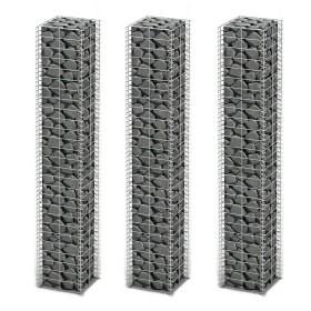 Cestas de muro de gaviones alambre galvanizado 25x25x150cm 3 ud de vidaXL, Paneles de vallas - Ref: Foro24-141046, Precio: 75...