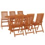 Juego de comedor para jardín 7 pzas madera maciza de eucalipto