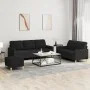Sofa set with cushions 3 pieces black fabric by vidaXL, Sofas - Ref: Foro24-3201318, Price: 481,41 €, Discount: %