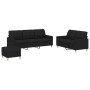 Juego de sofás con cojines 3 piezas tela negro de vidaXL, Sofás - Ref: Foro24-3201318, Precio: 529,53 €, Descuento: %