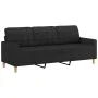 Sofa set with cushions 3 pieces black fabric by vidaXL, Sofas - Ref: Foro24-3201318, Price: 481,41 €, Discount: %