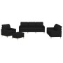 Sofagarnitur mit Kissen 4-teilig aus schwarzem Stoff von vidaXL, Sofas - Ref: Foro24-3201254, Preis: 673,64 €, Rabatt: %
