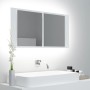Bathroom mirror cabinet with LED light white acrylic 90x12x45 cm by vidaXL, bathroom vanities - Ref: Foro24-804972, Price: 59...