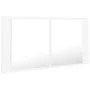 Badezimmerspiegelschrank mit LED-Licht aus weißem Acryl 90x12x45 cm von vidaXL, Badezimmerwaschtische - Ref: Foro24-804972, P...