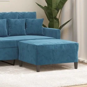 Reposapiés de terciopelo azul 70x55x41 cm de vidaXL, Otomanas - Ref: Foro24-349326, Precio: 57,50 €, Descuento: %
