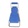 Tumbona plegable con capota acero y tela azul de vidaXL, Tumbonas - Ref: Foro24-41196, Precio: 61,86 €, Descuento: %