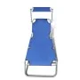 Tumbona plegable con capota acero y tela azul de vidaXL, Tumbonas - Ref: Foro24-41196, Precio: 57,09 €, Descuento: %