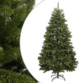 Árbol de Navidad artificial con bisagras y soporte verde 120 cm
