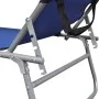 Tumbona plegable con capota acero y tela azul de vidaXL, Tumbonas - Ref: Foro24-41196, Precio: 57,09 €, Descuento: %