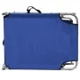 Tumbona plegable con capota acero y tela azul de vidaXL, Tumbonas - Ref: Foro24-41196, Precio: 57,09 €, Descuento: %