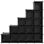 Estantería de cubos con 15 compartimentos negro PP by vidaXL, Shoe racks and shoe organizers - Ref: Foro24-340545, Price: 71,...