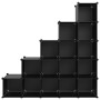 Estantería de cubos con 15 compartimentos negro PP by vidaXL, Shoe racks and shoe organizers - Ref: Foro24-340545, Price: 72,...