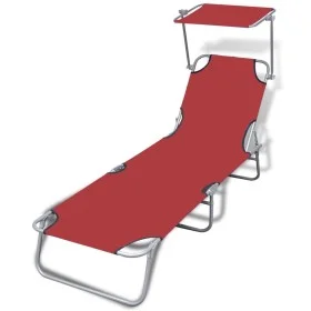 Klappliege mit Stahlverdeck und rotem Stoff von vidaXL, Liegen - Ref: Foro24-41198, Preis: 60,69 €, Rabatt: %