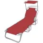 Klappliege mit Stahlverdeck und rotem Stoff von vidaXL, Liegen - Ref: Foro24-41198, Preis: 61,86 €, Rabatt: %