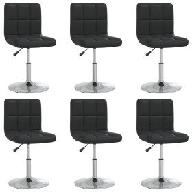 Sillas de comedor 6 unidades cuero sintético negro Sillas de comedor 6 unidades cuero sintético negro