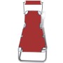 Folding lounger with steel hood and red fabric by vidaXL, Loungers - Ref: Foro24-41198, Price: 61,86 €, Discount: %