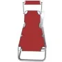Tumbona plegable con capota acero y tela roja de vidaXL, Tumbonas - Ref: Foro24-41198, Precio: 61,86 €, Descuento: %