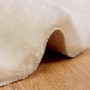 Alfombra de Piel Sintética de Conejo Crema Ø 120 cm Poliéster