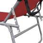 Folding lounger with steel hood and red fabric by vidaXL, Loungers - Ref: Foro24-41198, Price: 61,86 €, Discount: %