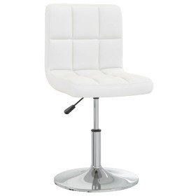 Silla de comedor de cuero sintético blanco Silla de comedor de cuero sintético blanco