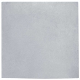 Alfombra de Piel Sintética de Conejo Gris 120 x 120 cm