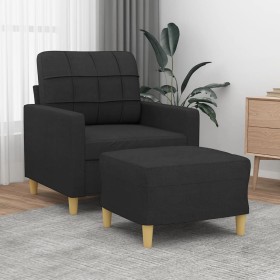 Schwarzer Stoffsessel mit Hocker 60 cm von vidaXL, Sofas - Ref: Foro24-3200997, Preis: 199,09 €, Rabatt: %
