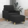 Sillón con taburete tela negro 60 cm de vidaXL, Sofás - Ref: Foro24-3200997, Precio: 185,51 €, Descuento: %