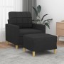 Sillón con taburete tela negro 60 cm de vidaXL, Sofás - Ref: Foro24-3200997, Precio: 199,09 €, Descuento: %