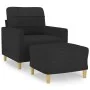 Schwarzer Stoffsessel mit Hocker 60 cm von vidaXL, Sofas - Ref: Foro24-3200997, Preis: 185,51 €, Rabatt: %