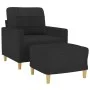 Schwarzer Stoffsessel mit Hocker 60 cm von vidaXL, Sofas - Ref: Foro24-3200997, Preis: 185,51 €, Rabatt: %