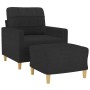 Sillón con taburete tela negro 60 cm de vidaXL, Sofás - Ref: Foro24-3200997, Precio: 199,09 €, Descuento: %