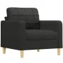 Schwarzer Stoffsessel mit Hocker 60 cm von vidaXL, Sofas - Ref: Foro24-3200997, Preis: 185,51 €, Rabatt: %
