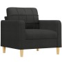 Sillón con taburete tela negro 60 cm de vidaXL, Sofás - Ref: Foro24-3200997, Precio: 199,09 €, Descuento: %