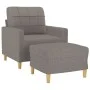 Armchair with stool gray taupe fabric 60 cm by vidaXL, Sofas - Ref: Foro24-3201000, Price: 198,55 €, Discount: %