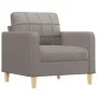 Armchair with stool gray taupe fabric 60 cm by vidaXL, Sofas - Ref: Foro24-3201000, Price: 198,55 €, Discount: %