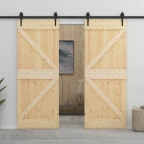 Sliding door with solid pine wood fittings 80x210 cm by vidaXL, Doors - Ref: Foro24-3057580, Price: 381,33 €, Discount: %
