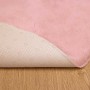 Alfombra de Piel Sintética de Conejo Rosa Ø 200 cm Poliéster
