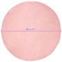 Alfombra de Piel Sintética de Conejo Rosa Ø 200 cm Poliéster