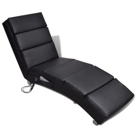 Schwarze Liegemassageliege aus Kunstleder von vidaXL, Elektrische Massagesessel - Ref: Foro24-240968, Preis: 251,21 €, Rabatt: %