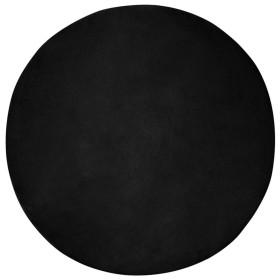 Alfombra de Piel Sintética de Conejo Negro Ø 120 cm Poliéster