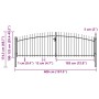 Puerta doble para valla con puntas de lanza 400x175 cm