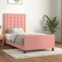 Estructura de cama con cabecero de terciopelo rosa 100x200 cm de vidaXL, Camas y somieres - Ref: Foro24-3125988, Precio: 140,...
