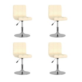 Sillas de comedor giratorias 4 unidades tela crema Sillas de comedor giratorias 4 unidades tela crema