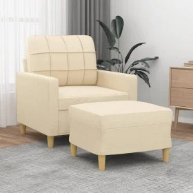 Armchair with stool cream fabric 60 cm by vidaXL, Sofas - Ref: Foro24-3200995, Price: 186,79 €, Discount: %