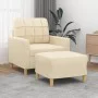 Armchair with stool cream fabric 60 cm by vidaXL, Sofas - Ref: Foro24-3200995, Price: 186,79 €, Discount: %