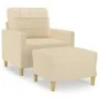 Armchair with stool cream fabric 60 cm by vidaXL, Sofas - Ref: Foro24-3200995, Price: 186,79 €, Discount: %