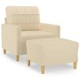 Sessel mit Hocker aus cremefarbenem Stoff 60 cm von vidaXL, Sofas - Ref: Foro24-3200995, Preis: 189,64 €, Rabatt: %