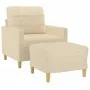 Armchair with stool cream fabric 60 cm by vidaXL, Sofas - Ref: Foro24-3200995, Price: 186,79 €, Discount: %