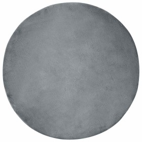 Alfombra de Piel Sintética de Conejo Olite Antracita Ø 120 cm en Alfombras | Comprar online en Foro24